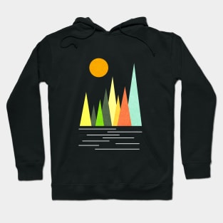 Minimalist Abstract Nature Art #31 Linear and Colorful Mountains Hoodie